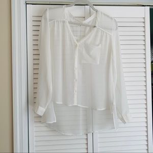 Urban Outfitters Sheer White Blouse